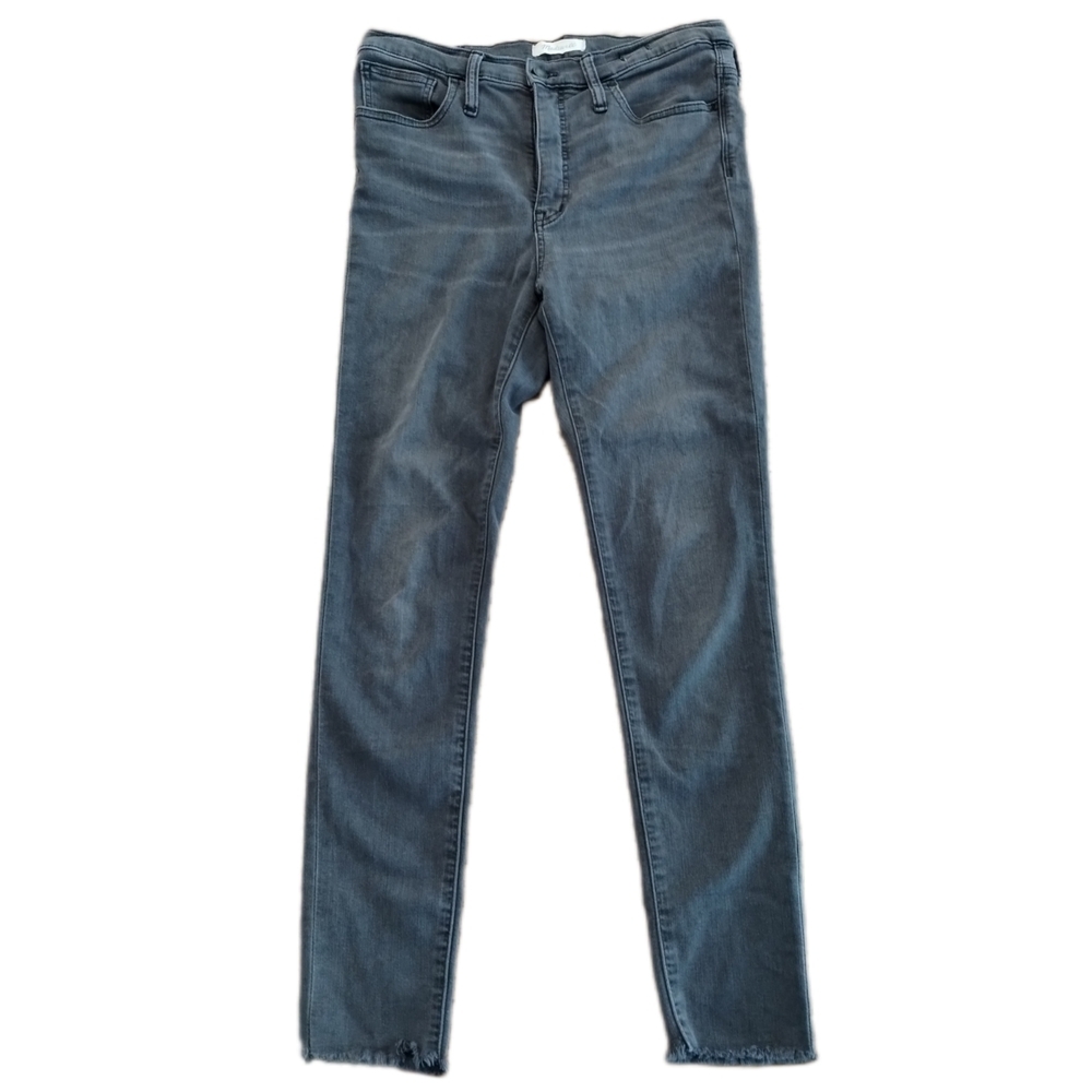 Madewell Crop Skinny Jeans Grey Raw Hem Stretch Denim L9935 - Picture 3 of 7
